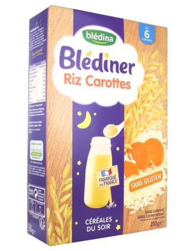 Bledina Blediner Cereales Du Soir Riz Carottes De 6 A 36 Mois 210 G